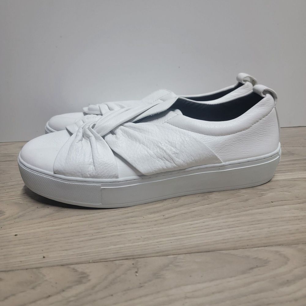 Rebecca Minkoff Nicole Leather Platform Slip On Sneaker White Women's 10.5